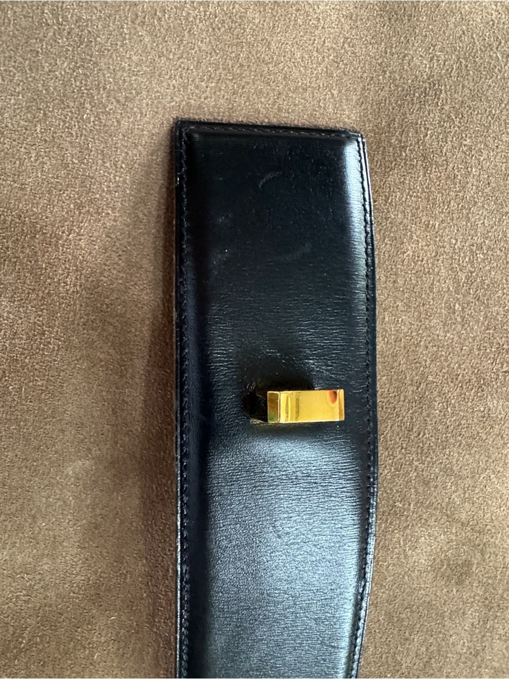 Hermès Collier de Chien Black Box Leather Belt Gold Hardware Size 85 - Picture 16 of 17